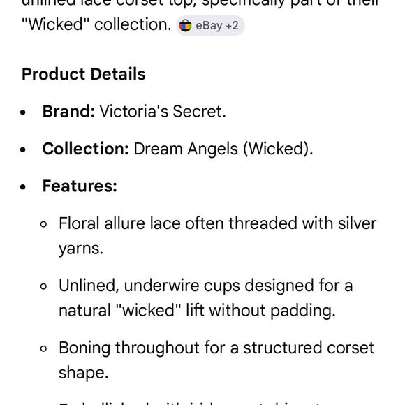 Victoria's Secret Lace Bustier Dream Angels Collection with Embellishments - Picture 10 of 11